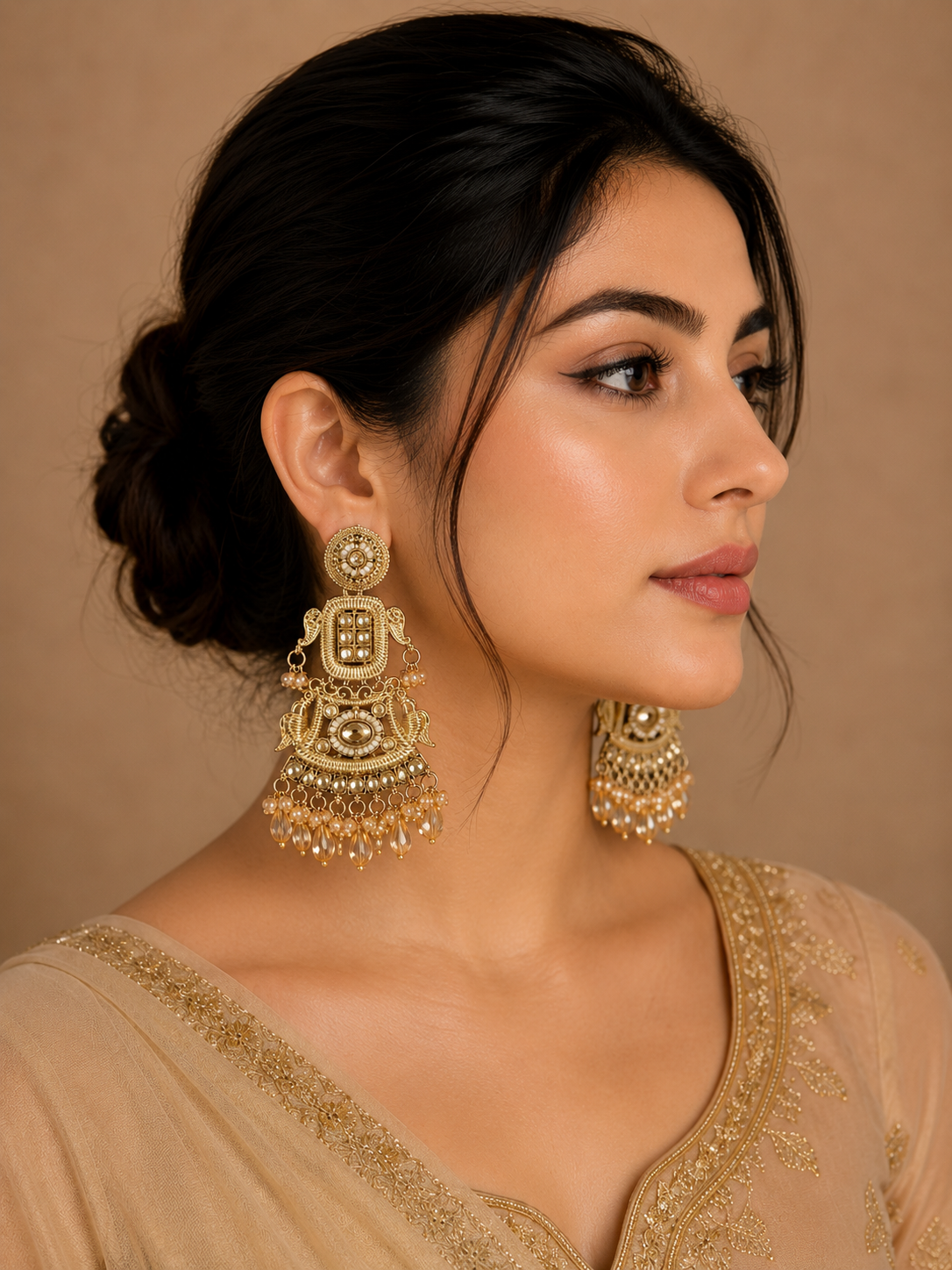 The Heritage Glow Dangles | Elegant Ethnic Dangle Earrings for Women