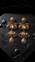Royal Peacock Gold-Tone Statement Earrings | Elegant Ethnic Earrings for Women