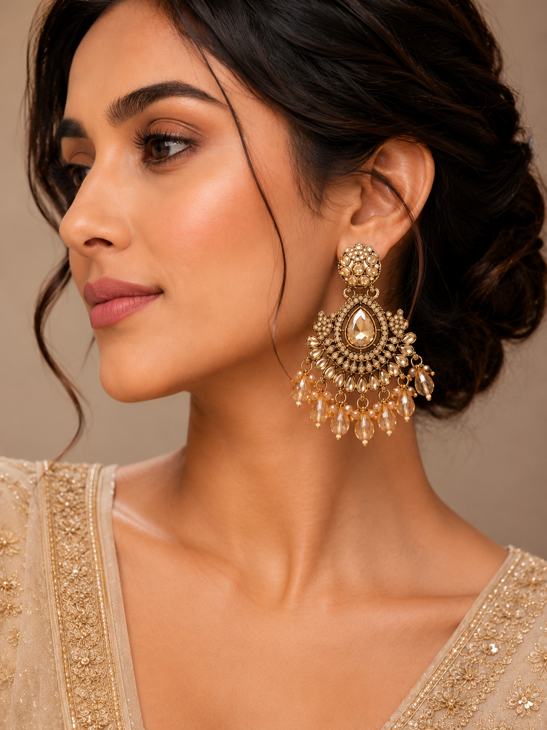 Aura Chandbali Earrings | Elegant Chandbali Earrings for Women