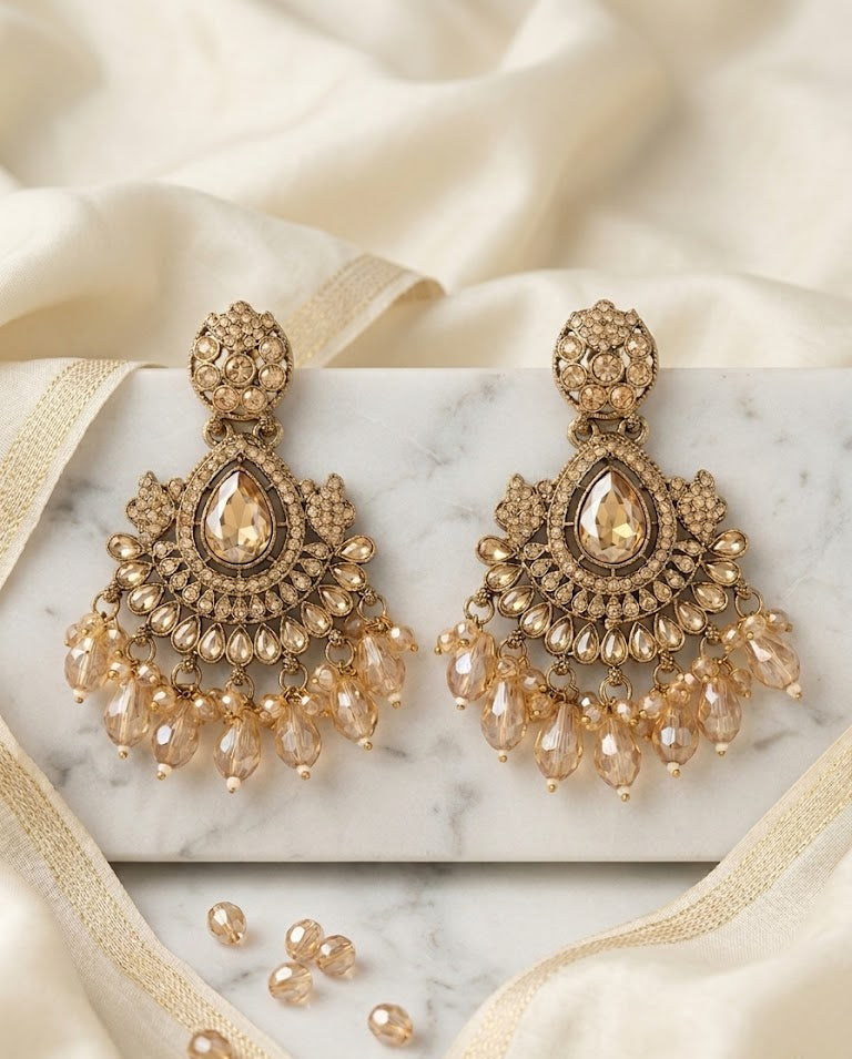 Aura Chandbali Earrings | Elegant Chandbali Earrings for Women