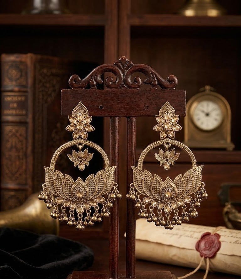 Royal Petal Earrings| Elegant Ethnic Earrings for Women