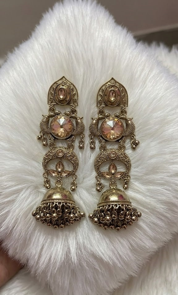 Aesthetic Moon-Bell Danglers | Elegant Ethnic Earrings for Women