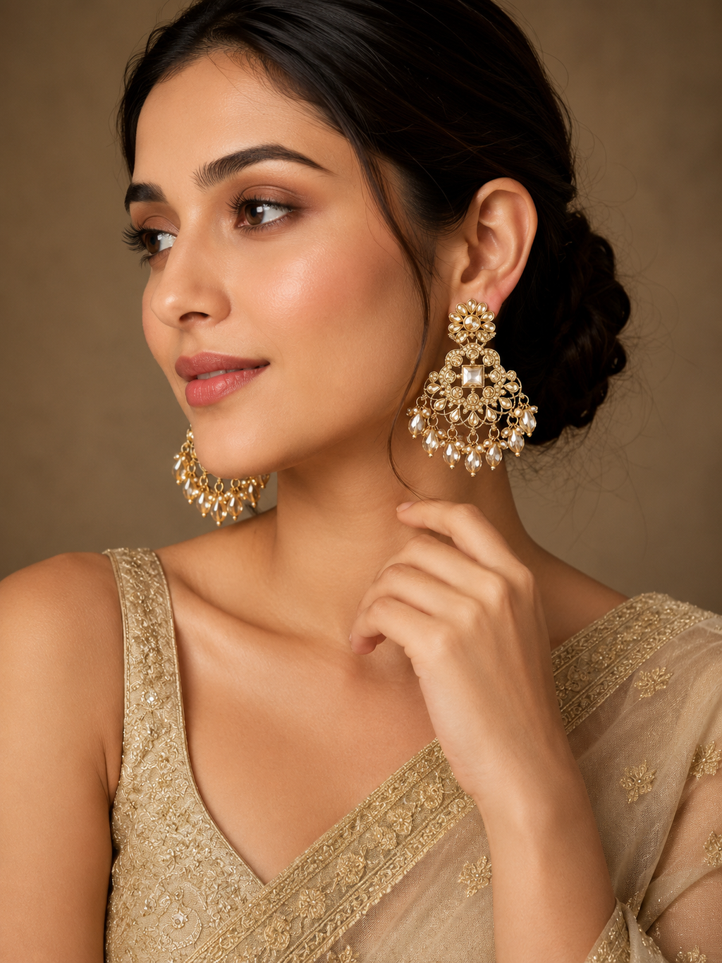 Miraya Crystal Chandbalis | Elegant Ethnic Earrings for Women