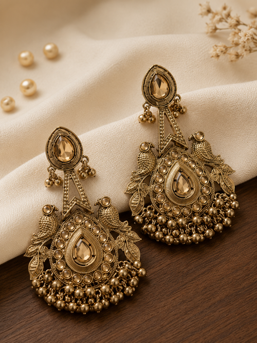 Anushri Royal Peacock Earrings | Elegant Ethnic Earrings for Women
