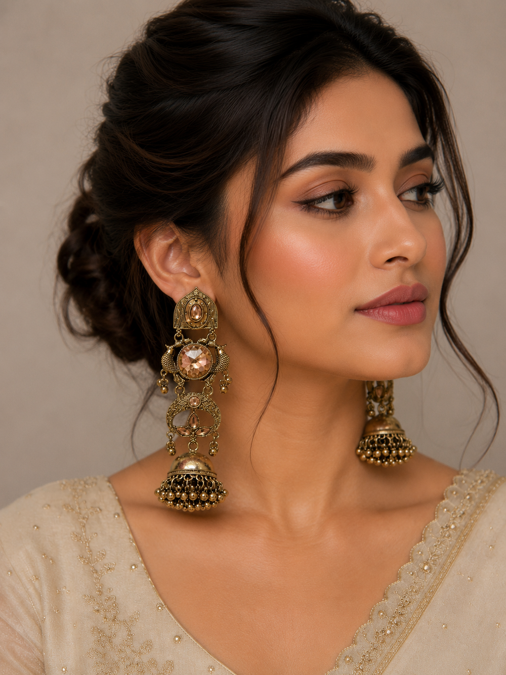 Aesthetic Moon-Bell Danglers | Elegant Ethnic Earrings for Women