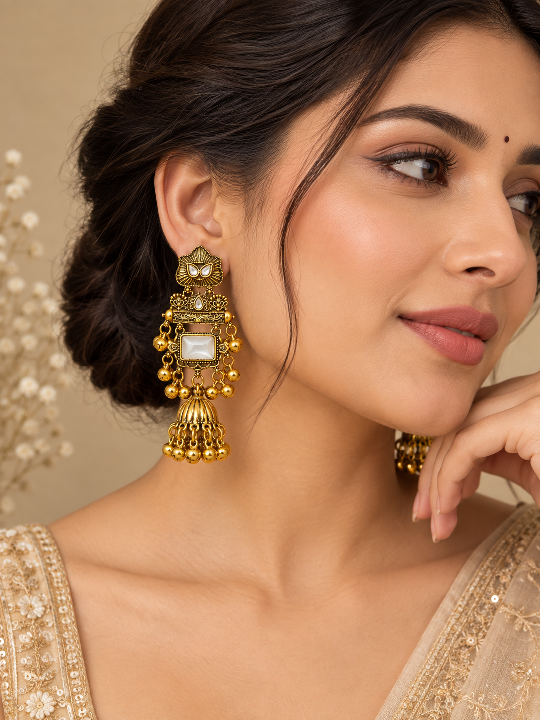 Kanak Jharoka Jhumka| Elegant Ethnic Earrings for Women