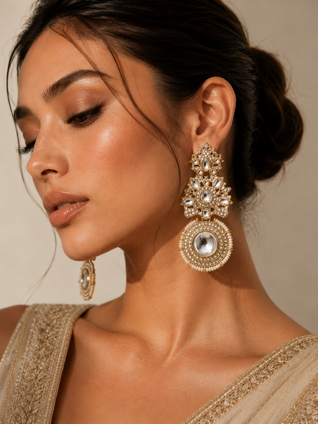 Pearl Veil Royal Danglers | Elegant Pearl Earrings for Women