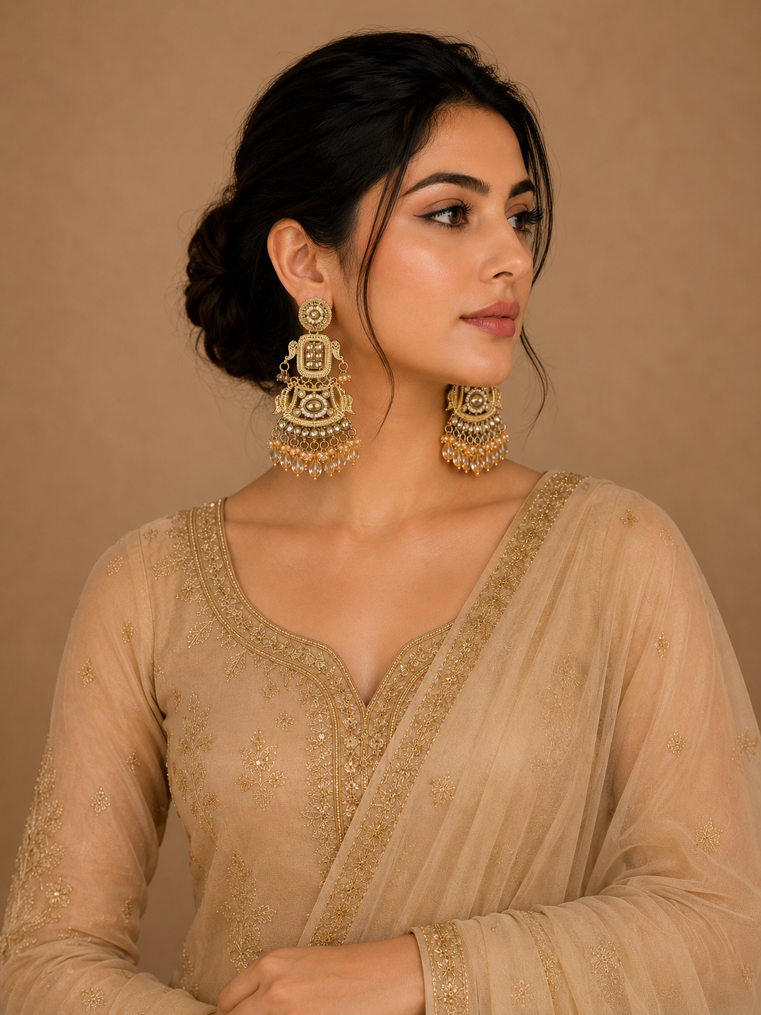 The Heritage Glow Dangles | Elegant Ethnic Dangle Earrings for Women