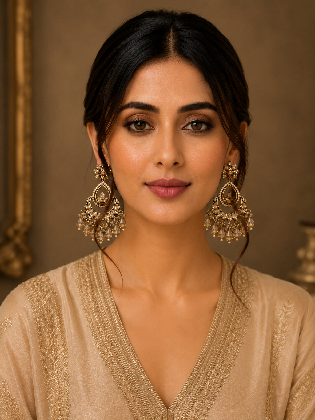 Anushri Chandelier Crystal Earrings | Elegant Ethnic Earrings for Women
