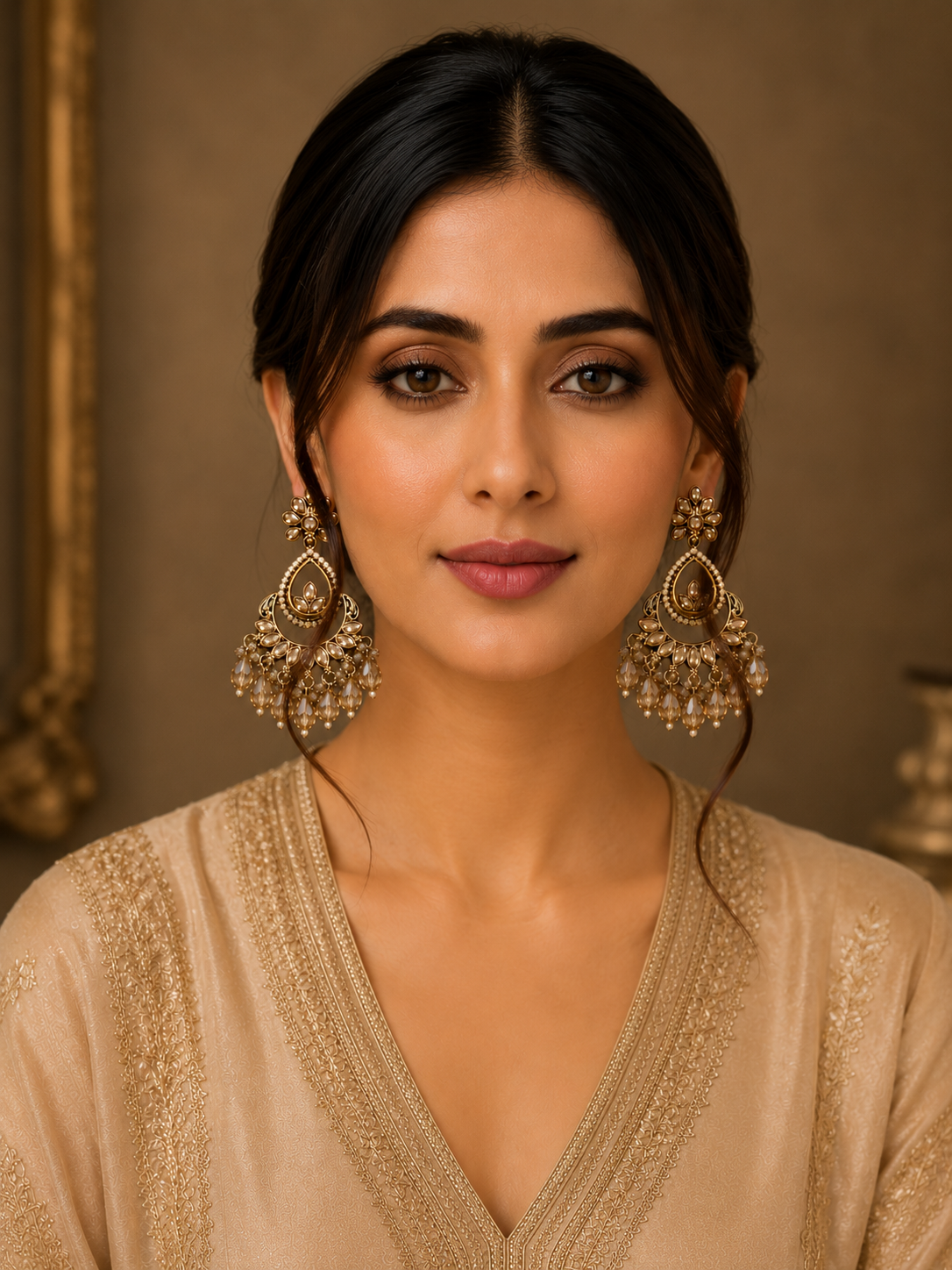 Anushri Chandelier Crystal Earrings | Elegant Ethnic Earrings for Women