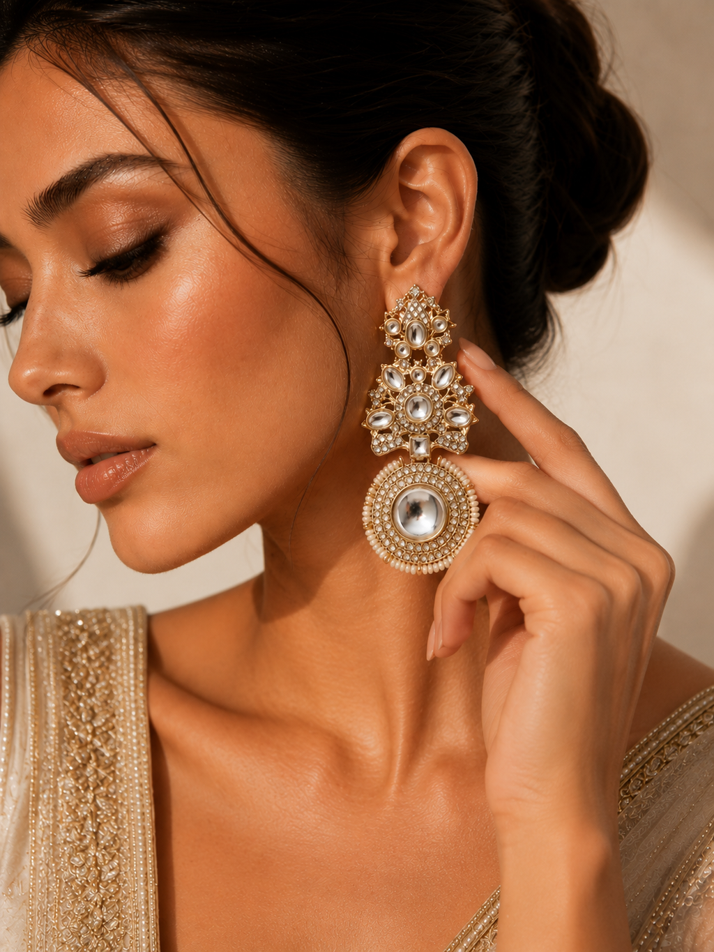 Pearl Veil Royal Danglers | Elegant Pearl Earrings for Women