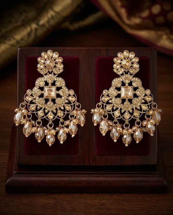 Miraya Crystal Chandbalis | Elegant Ethnic Earrings for Women