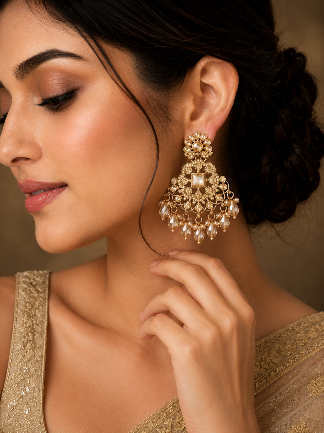 Miraya Crystal Chandbalis | Elegant Ethnic Earrings for Women