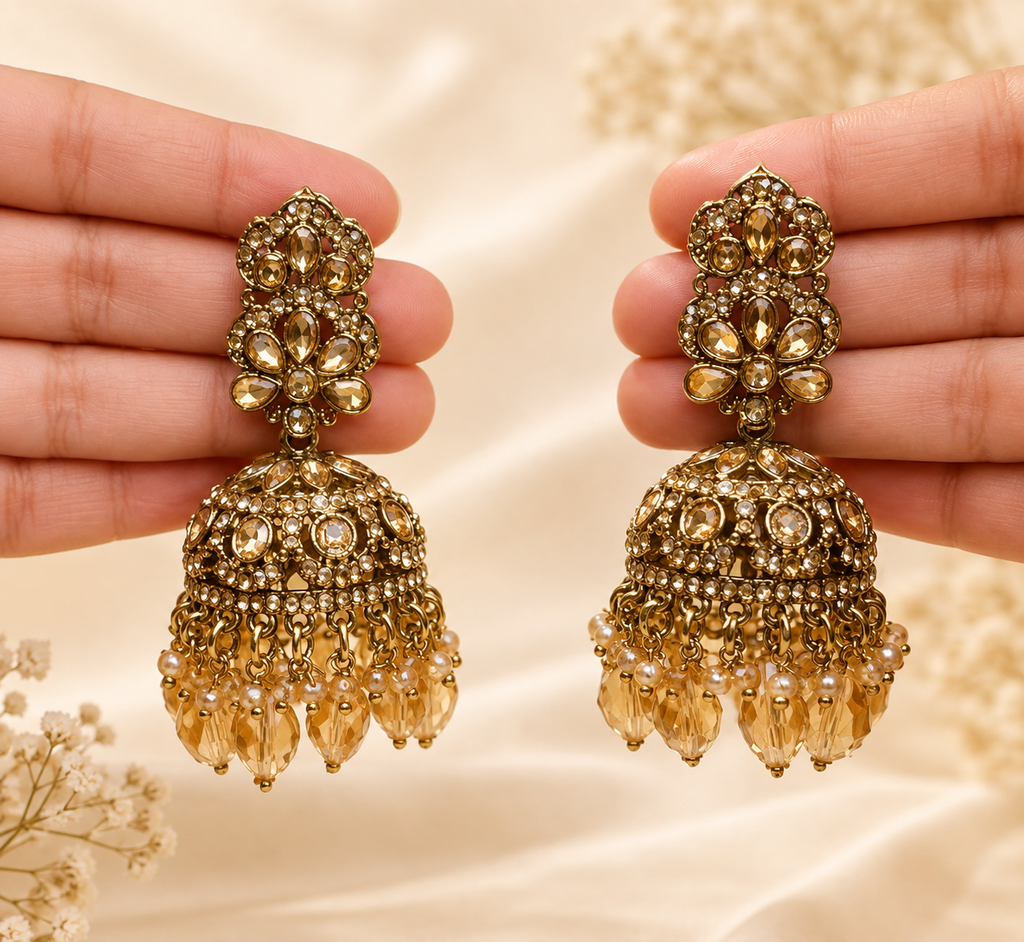 Anushri Vaibhavī Jhumka| Elegant Ethnic Earrings for Women