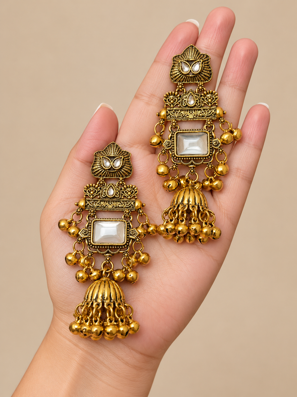 Kanak Jharoka Jhumka| Elegant Ethnic Earrings for Women