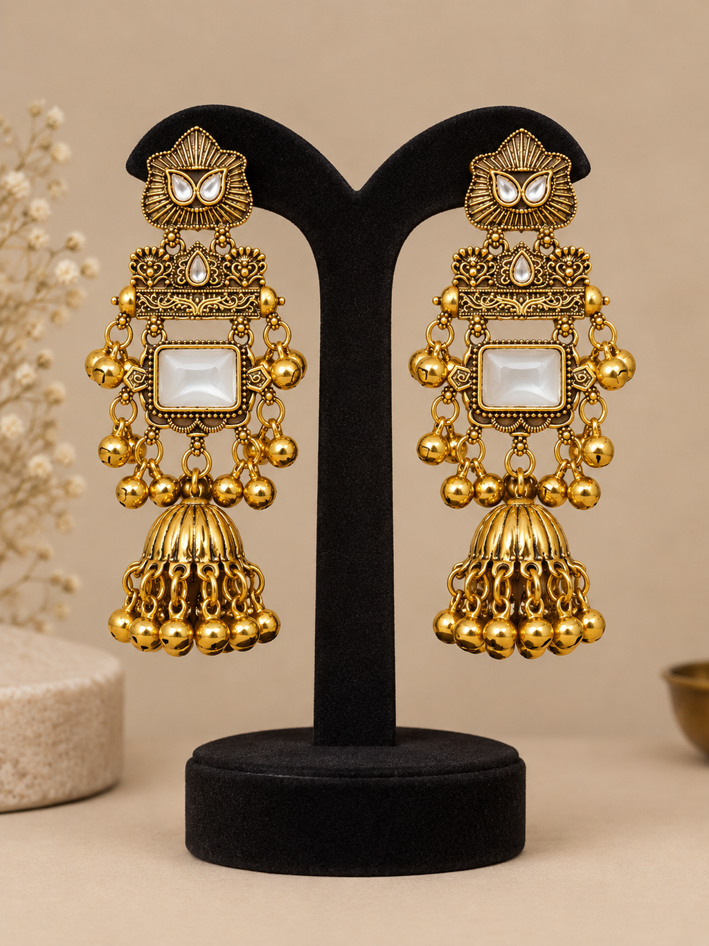 Kanak Jharoka Jhumka| Elegant Ethnic Earrings for Women