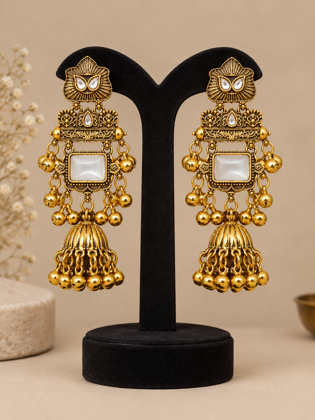 Kanak Jharoka Jhumka| Elegant Ethnic Earrings for Women