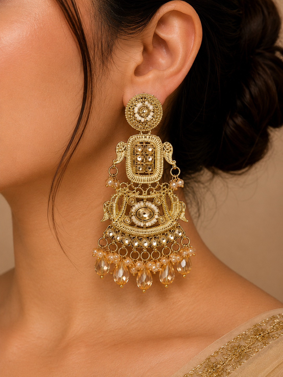 The Heritage Glow Dangles | Elegant Ethnic Dangle Earrings for Women