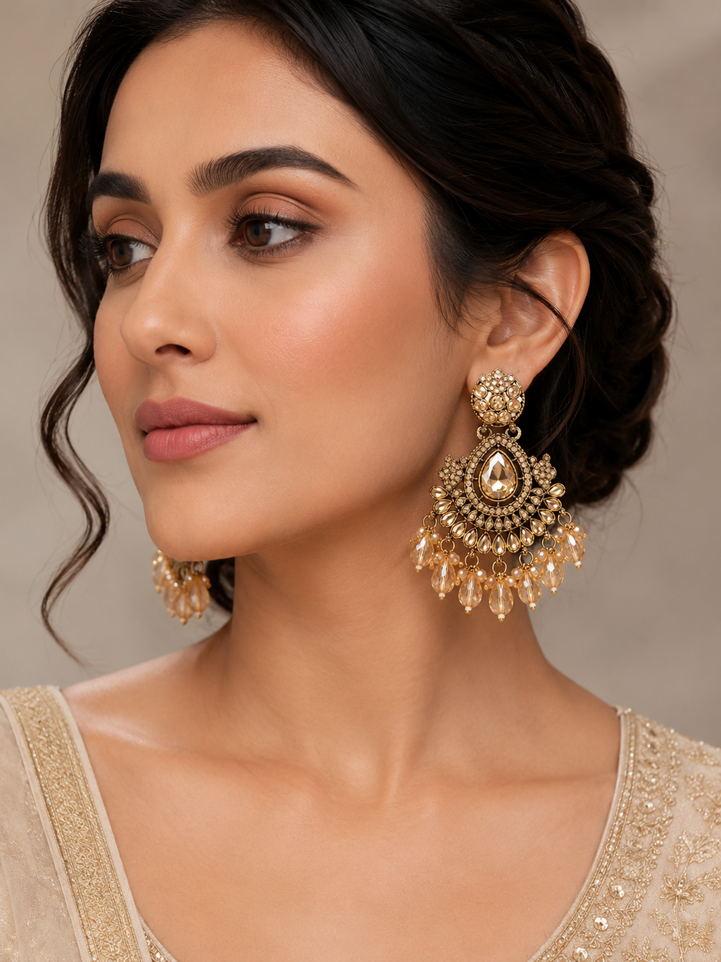 Aura Chandbali Earrings | Elegant Chandbali Earrings for Women