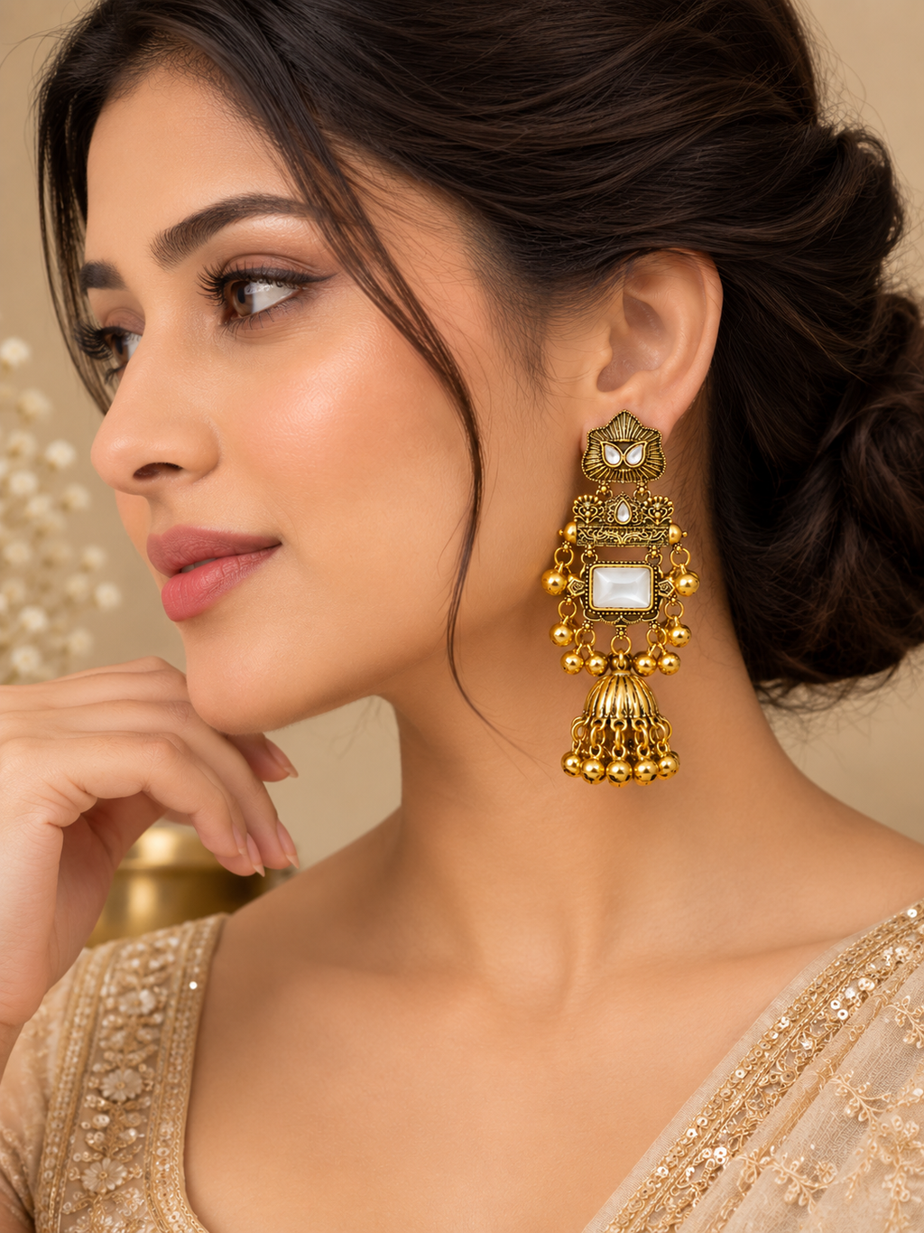 Kanak Jharoka Jhumka| Elegant Ethnic Earrings for Women