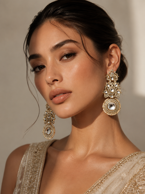Pearl Veil Royal Danglers | Elegant Pearl Earrings for Women