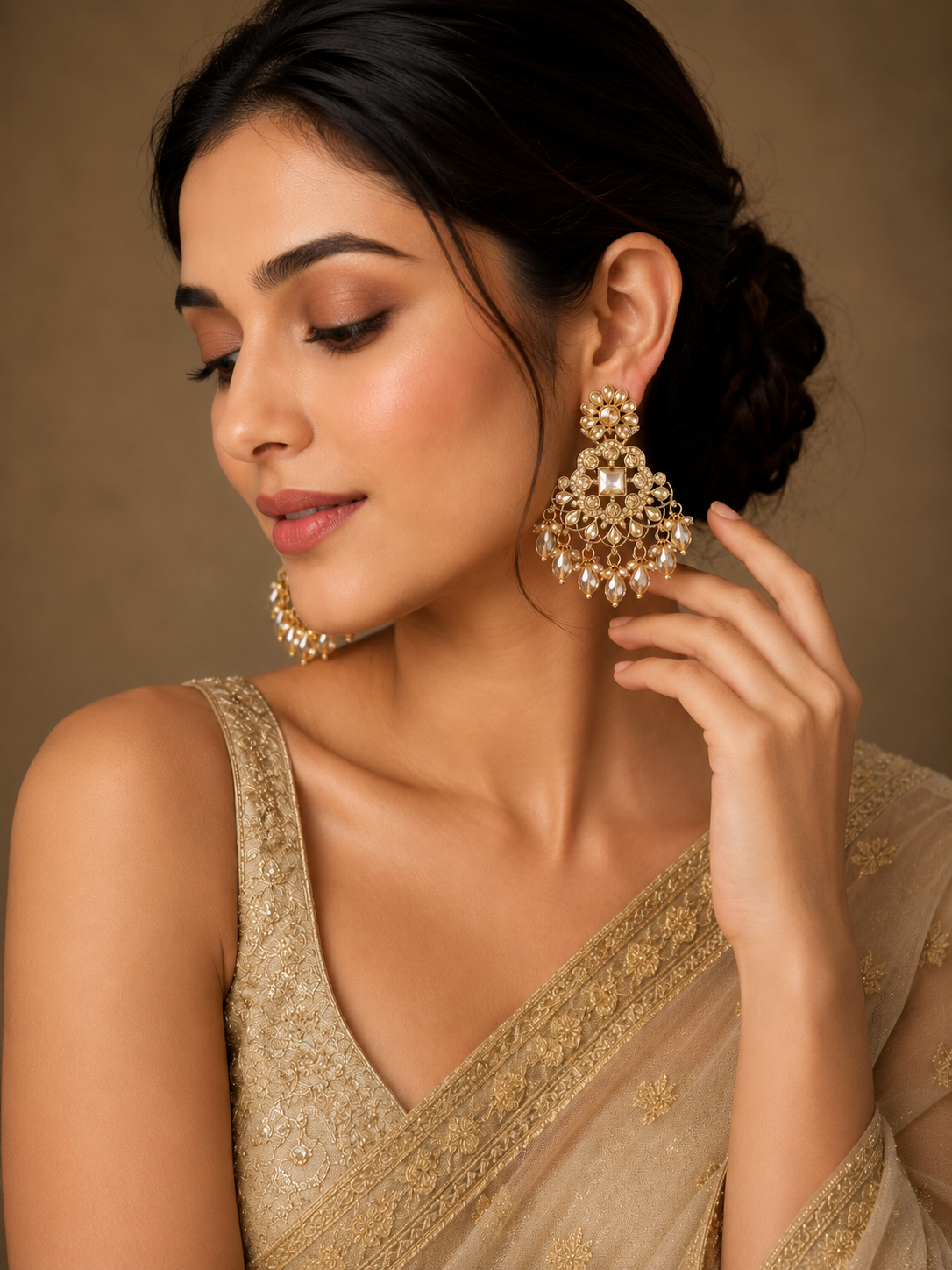 Miraya Crystal Chandbalis | Elegant Ethnic Earrings for Women